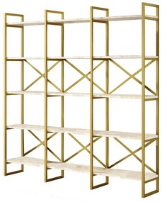 Regał Vento Triple Marble and Gold, L