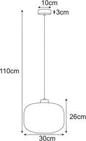 Wisząca lampa czarno-transparentna S3-K77
