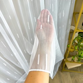 Firana markizeta trójwymiarowa biały deszczyk 3D z ołowianką - wys. 300 cm
