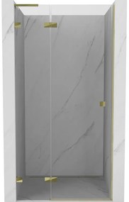 Mexen Lunar L drzwi prysznicowe uchylne lewe 80 cm, transparent, złote - 834L-080-000-50-00-L
