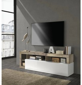 Stolik RTV LENOR biały/brązowy