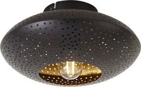 Orientalna lampa sufitowa czarna ze złotem 25 cm - Radiance