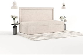 Beżowe tapicerowane łóżko jednoosobowe 100x200 cm Scala – Maison de Rêve