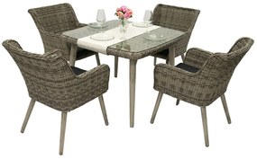 Zestaw rattanowy ogrodowy VICTORIA MINI 1+4 (szary)