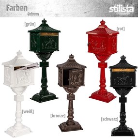 STILISTA skrzynka pocztowa, 118 cm, brąz