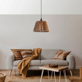 Żyrandol wiszący Cone - Natural, czarny