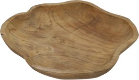 Taca dekoracyjna z drewna tekowego, 35x30x4 cm, półmisek na owoce