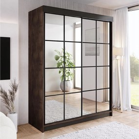 Szafa przesuwna z lustrem BARI 2 jesion ciemny 200