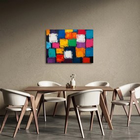 Obraz - Obraz z kolorowymi kwadratami (70x50 cm)