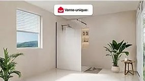 Ścianka prysznicowa dymiona do kabiny walk-in - 120 x 200 cm - Czarny mat - POMARO