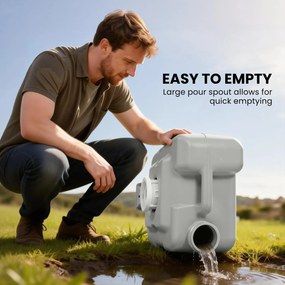 HOMCOM Przenośna toaleta kempingowa, maks. obciążenie 147 kg, 20L, do kempingu, wędrówek, podróży, wędkowania, 41,5 x 36,5 x 42 cm, szara | Aosom PL