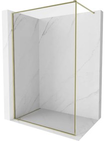 Mexen Kioto-F ścianka prysznicowa Walk-in z ramką 130 x 202 cm, transparent 8 mm, złota - 800-130-104-50-00