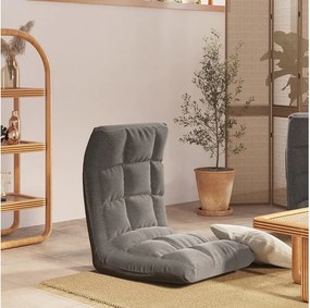 Składany fotel podłogowy Jasnoszary Wygodny i regulowany