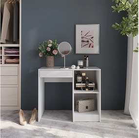 Stół do toalety biały/biały wysoki połysk 89.8x50.1x76 sherry