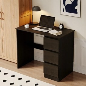 Biurko komputerowe stolik czarne młodzieżowe nowoczesne z szufladami loft