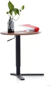 Stolik odkładczy, z regulacją wysokości, 51-77 x 50 cm, ciemny orzech