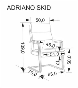 Fotel konferencyjny na płozach Adriano Skid Halmar