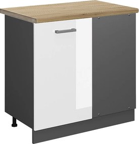 Szafka narożna biały wysoki połysk 86x60x81.6 r-line