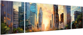 Obraz - Malowanie miasta (170x50 cm)