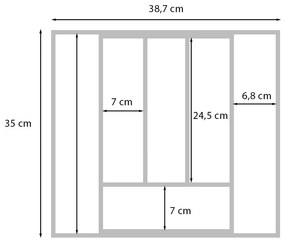 Wkład do szuflady na sztućce, bambusowy, 25-39 cm, rozsuwany