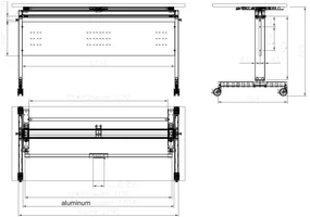 Mobilny stół PRIMO MOBI, 1400 x 600 mm, podstawa biała, grafitowy