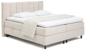 Beżowe łóżko kontynentalne ze schowkiem 160x200 cm Elva Bold Line – Bonami Selection