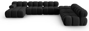 Czarna aksamitna sofa 379 cm Bellis – Micadoni Home