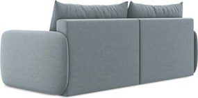 Niebieska aksamitna rozkładana/ze schowkiem sofa 238 cm Kalena – Makamii