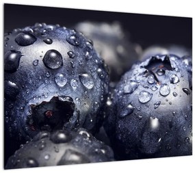 Obraz na szkle - owoce z kroplami wody (70x50 cm)