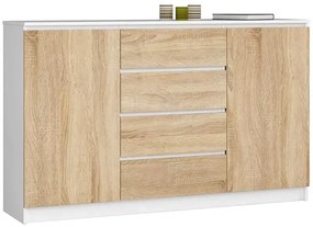 Skandynawska komoda do salonu biały + dąb sonoma F7-Z81