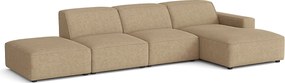 Narożnik modułowy Cursal C prawy z pufą – sofa narożna 341 x 166 x 70 cm, jasno brązowy Raven 34, nowoczesny design