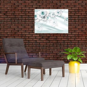 Obraz - Turkusowe kwiaty róży (70x50 cm)