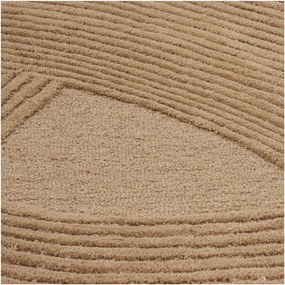 Wełniany dywan tkany ręcznie w ciemnym naturalnym kolorze 160x230 cm Pune – House Nordic