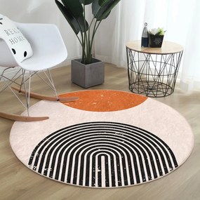 Pomarańczowo-kremowy okrągły dywan odpowiedni do prania i robotów sprzątających ø 120 cm Comfort – Mila Home