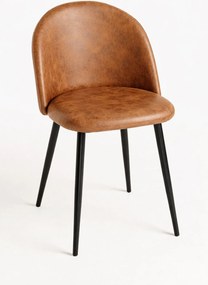 Czarne krzeso Teok w stylu vintage ze sztucznej skóry