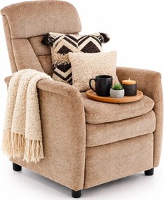 Beżowy Rozkładany Fotel Wypoczynkowy H4-P97