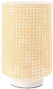 Lampa stołowa BOHO LOW WHITE rattan naturalny BPS KONCEPT