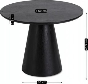 Stolik Kawowy CASSANDER 60 cm Czarny Nowoczesny Loft