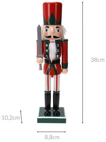 Dziadek do orzechów, figurka z drewna sosnowego, 38 cm