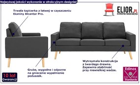 2-częsciowy ciemnoszary zestaw wypoczynkowy - Imex 2S
