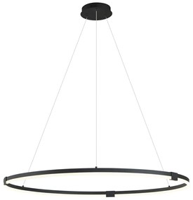 Designerska lampa wisząca czarna 120 cm z LED z 3-stopniową regulacją ściemniania - AnelloDesignerski Oswietlenie wewnetrzne