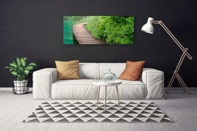 Obraz canvas Drewniany Mostek w Lesie