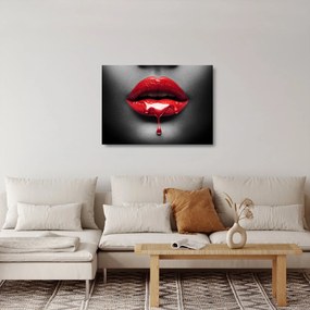 Obraz na szkle kobiecych ust (70x50 cm)