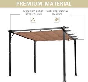 Outsunny Pergola Aluminiowa do Ogrodu 3x4m z Nawiewem na Zewnątrz -chronia od Słońca, z Aluminium | Aosom | PL