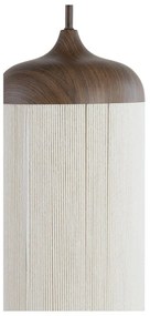 Ciemnobrązowa lampa wisząca z tekstylnym kloszem ø 22 cm Dania – Light &amp; Living
