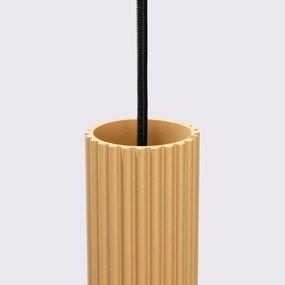 Lampa wisząca KARBON 2 złota ryflowana SOLLUX  LIGHTING