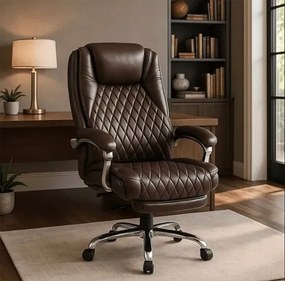 Brązowy masujący fotel prezesa  N8-K18