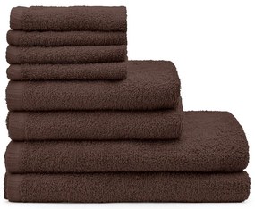 Brązowe bawełniane ręczniki szybkoschnące/frotte zestaw 8 szt. Quick Dry – Catherine Lansfield