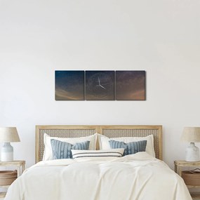 Obraz nocnego nieba (z zegarem) (90x30 cm)