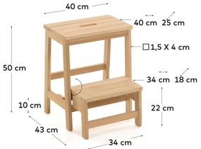Stołek z litego drewna brzozowego w naturalnym kolorze Nell – Kave Home